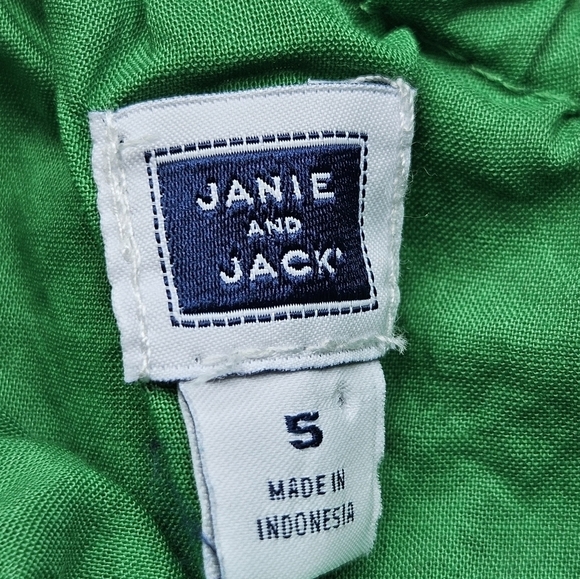 Janie and Jack Girls 5 Asymmetrical Green + White Tank Top Summer 2018 - Picture 4 of 6